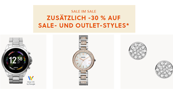 [Top] Fossil: 30% Rabatt zusätzlich auf Sale – und Outlet-Artikel + 25% Extra dank Gutscheincode