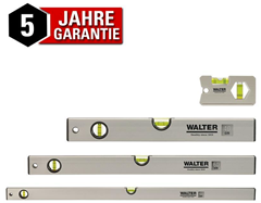 WALTER Wasserwaagen Set mit 3 Längen (40, 60, 100 cm) + Miniwasserwaage für 14,99€ (VG: 24,90€)