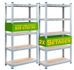 2 x Schwerlastregal (180x90x40cm) mit je 875kg Tragkraft für 43,34€
