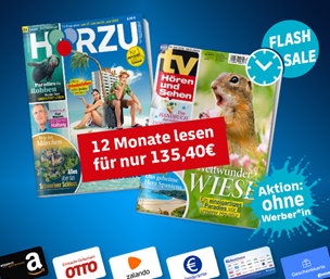 ,,Hörzu” oder ,,TV hören und sehen” für je 135,40€ und bis zu 130€ Prämie