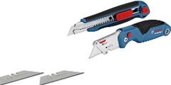 Bosch Professional 2 tlg. Messer Set (mit Universal Klappmesser und Profi Cuttermesser, inkl. Ersatzklingen, in Blister) für 19,35€ (VG: 27,24€)