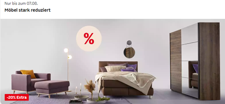 [endet heute] Otto.de: 20% Rabatt auf Möbel, Dekoration & Heimtextilien, so z.B. My Home Spannbettlagen ab 9,59€