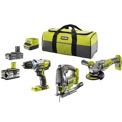7-teiliges 18 Volt Akku-Maschinen-Set Ryobi One+ R18CK3BL-242S + 60€ Guthaben als Gutscheinkarten für 383,99€ (Vergleich: 413,74€)
