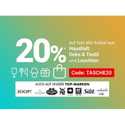 Zubrüggen: 20% Extra-Rabatt auf fast alle Haushalts-, Deko- & Textilartikel und Leuchten