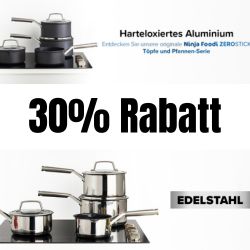 Ninja Kitchen: 30% Rabatt auf die Zerostick Töpfe und Pfannen