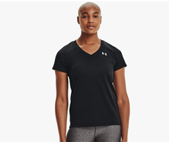 Under Armour Damen Tech Short Sleeve V – Solid, atmungsaktives Laufshirt für Frauen ab 8€