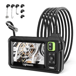 Lightswim 1.920P Endoskop-Kamera mit 8 LEDs, 5 Meter Kabel und 4 Zoll Display für 24,70€