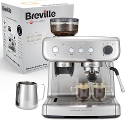 Breville Barista Max Siebträgermaschine VCF126 mit 2,8 Liter Wasserbehälter für 329,99€ (Vergleich: 419,33€)
