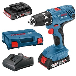 Bosch Akku-Bohrschrauber GSR 18V-21 Professional mit zwei 2,0 Ah Akkus und L-Case für 112,73€ (Vergleich: 153,64€)