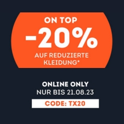 SportScheck: 20% Extra-Rabatt auf alle Artikel im Sale