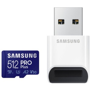 Samsung PRO Plus 512 GB microSDXC-Speicherkarte (2021) mit USB-Kartenleser für 34,90€ (Vergleich: 54,80€)