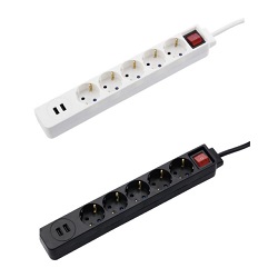 5-fach Hama Steckdosenleiste mit zwei USB-Anschlüssen für 9,99€ (Vergleich: 17,73€)