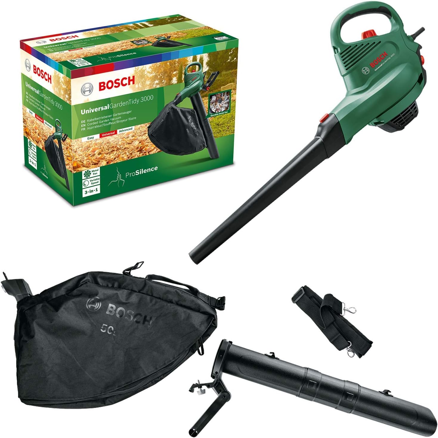 Elektrischer Laubbläser Bosch Home and Garden UniversalGardenTidy 3.000 für 75,99€ (Vergleich 111,10€)