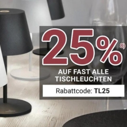Zurbrüggen: 25% Rabatt auf fast alle Tischleuchten
