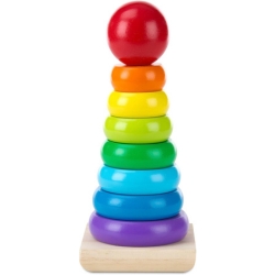 Melissa & Doug Regenbogen Ring-Pyramide aus Holz (Motorikspielzeug) für 4,70€ (VG: 13,98€)
