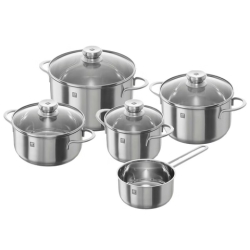 [nur heute] ZWILLING TWIN Nova Topf-Set, 5-teilig + Glasdeckel für 108,90€ (VG: 249€)