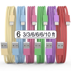 6er Pack Multicolor iPhone Ladekabel [Apple MFi Certified] für 6,14€