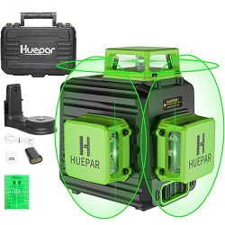 Grüner selbstnivellierender Kreuzlinienlaser Huepar B03CG Pro für 109,99€