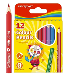[zum mitbestellen] KEYROAD Mini Buntstifte Dreikantform – 12 Stück – Länge: 85mm für 84 Cent