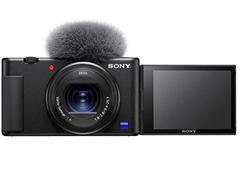 Sony Vlog-Kamera ZV-1 (Digitalkamera, 24-70mm, seitlich klappbares Selfie-Display für Vlogging & YouTube, 4K Video) für 579€