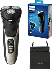 Philips Shaver Series 3000 – Elektrischer Nass- und Trockenrasierer für Herren mit ausklappbarem Trimmer und Reisetasche (Modell S3230/52) für 52,99€