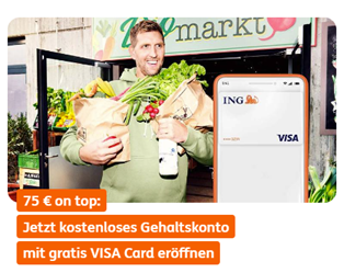 ING: Gehaltskonto eröffnen und 75€ Bonus erhalten