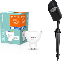 LED Smart+ Gartenleuchte (IP65, 5W, GU10, RGBW) mit Erdspiess für 9,99€ (Vergleich: 16,99€)