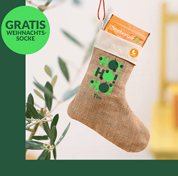 Drei Seeberger Produkte kaufen und eine personalisierte Weihnachts-Socke kostenlos erhalten