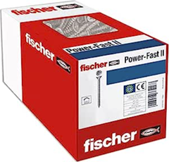 2 x fischer PowerFast II CZF 3,0 x 25, Spanplattenschraube (100 Stk.) mit Vollgewinde, Senkkopfschraube mit Kreuzschlitz für 2,58€