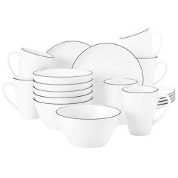 18-teiliges Seltmann Weiden Frühstücks-Set Lido Blackline (6 Pers, Porzellan) für 110,94€ (VG: 144,90€)