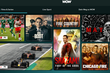 WOW TV Komplett: 12 Monate Sport, Filme & Serien für 29,97€