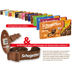 Mindestens fünf Tafel Schogetten kaufen und ein kostenloses Dankeschön zugeschickt bekommen