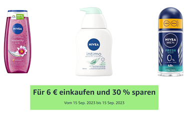 Amazon: 30% Rabatt auf Nivea Produkte ab 6€ Einkaufswert