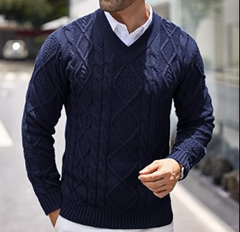 COOFANDY Herren Pullover Winter V-Ausschnitt Slim fit für 15,29€