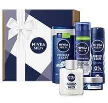 NIVEA MEN Geschenkbox Protect & Care, Geschenk für Männer mit Deo, Pflegedusche, After Shave, Rasierschaum und Gesichtscreme für 9,80€