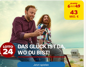 Lotto24: 3 Felder Lotto 6 aus 49 für 1€ – morgen 43 Millionen im Jackpot