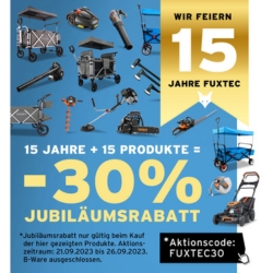 Fuxtec: 30% Rabatt auf die 15 Bestseller