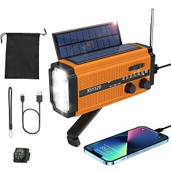 COSMUSIS Notfallradio mit Dynamo, Solar und 5.000mAh Powerbank inkl. integrierter Taschenlampe für 11,99€