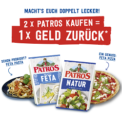 Zwei Packungen Patros kaufen und eine Packung erstattet bekommen