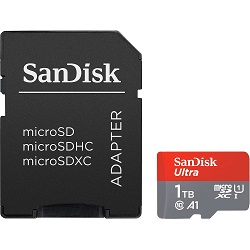 1 TB SanDisk Ultra A1 microSDXC Speicherkarte (2022) für 89,90€ (Vergleich: 101,38€)