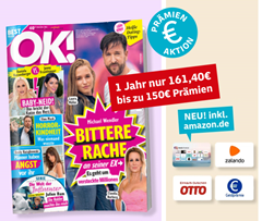 Jahresabo “OK! Magazin” für 161,40€ + bis zu 150€ Prämie