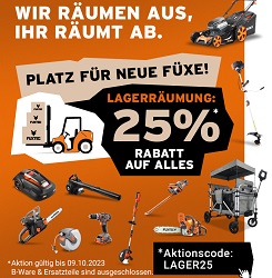 Fuxtec: 25% Rabatt auf das gesamte Sortiment – ausgenommen B-Ware und Ersatzteile