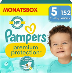 Pampers Premium Protection Gr. 5 (11-23 kg) 152 Stück für 37,50€ (VG: 52,99€) + weitere Größen günstig