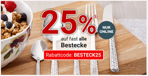Zurbrüggen: 25% Rabatt auf fast alle Bestecke (nur Online)