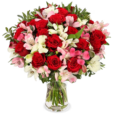 Blume Ideal: Blumenstrauß Liebesgruß mit 30 Stielen (bis zu 60 Blüten) für 27,48€