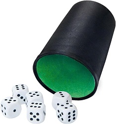 Noris Würfelbecher mit sechs Würfeln (606154512) für 2,99€ (Vergleich: 6,98€)