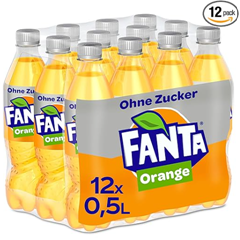12 x 0,5l Fanta Zero Orange – fruchtig-spritzige Limonade mit klassisichem Orangen-Geschmack – ohne Zucker und ohne Kalorien für 6,82€ = 57 Cent pro Flasche