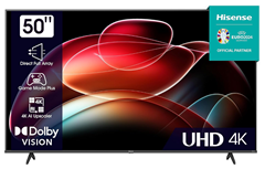 Hisense 50E6KT 127cm (50 Zoll) Fernseher (4K UHD, LED, Smart TV, HDR, Dolby Vision, Triple Tuner DVB-C/S/S2/T/T2, WiFi, Bluetooth, Alexa Built-In, Hotel Mode) für 296,65€