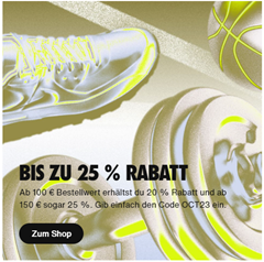 Nike: bis zu 25% Rabatt (abhängig vom Bestellwert) – nur für Nike Member