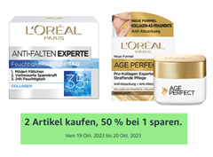 [Spar Abo] zwei L’Oréal Paris Artikel kaufen – 50% Rabatt auf das zweite sichern + bis zu 20% Spar Abo Rabatt